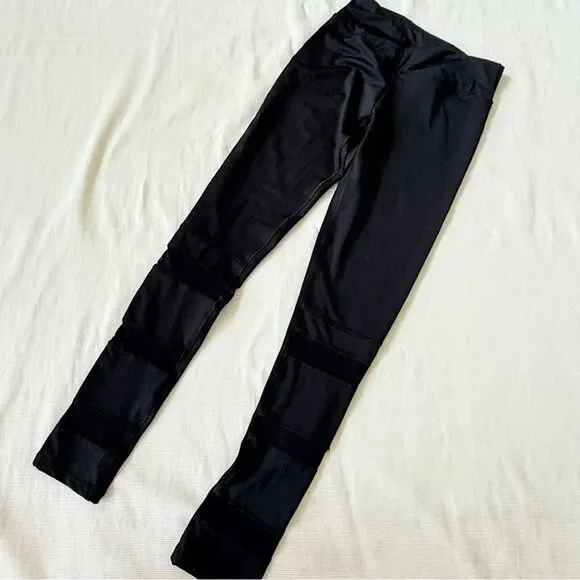 Electric Yoga Womens Leggings Sheer Striped Black Gym Casual Small S - Picture 5 of 5